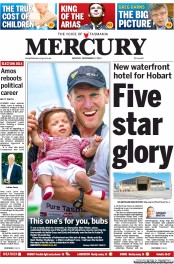 Hobart Mercury (Australia) Newspaper Front Page for 2 December 2013