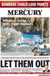 Hobart Mercury (Australia) Newspaper Front Page for 2 July 2013