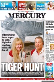 Hobart Mercury (Australia) Newspaper Front Page for 30 October 2013