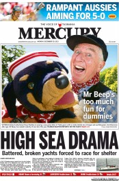 Hobart Mercury (Australia) Newspaper Front Page for 30 December 2013