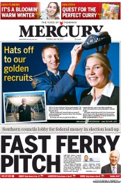 Hobart Mercury (Australia) Newspaper Front Page for 30 July 2013
