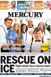 Hobart Mercury (Australia) Newspaper Front Page for 31 December 2013