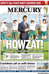 Hobart Mercury (Australia) Newspaper Front Page for 31 July 2013