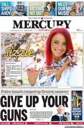 Hobart Mercury (Australia) Newspaper Front Page for 31 August 2013