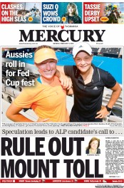 Hobart Mercury (Australia) Newspaper Front Page for 3 February 2014