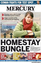 Hobart Mercury (Australia) Newspaper Front Page for 3 July 2013
