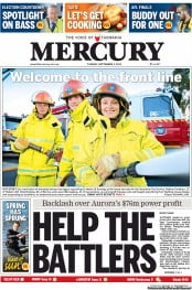 Hobart Mercury (Australia) Newspaper Front Page for 3 September 2013