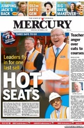 Hobart Mercury (Australia) Newspaper Front Page for 4 September 2013
