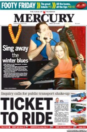 Hobart Mercury (Australia) Newspaper Front Page for 5 July 2013