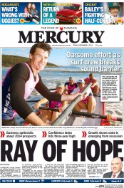 Hobart Mercury (Australia) Newspaper Front Page for 6 December 2013