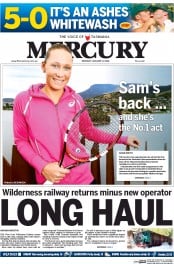 Hobart Mercury (Australia) Newspaper Front Page for 6 January 2014