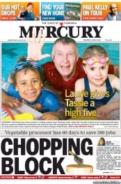 Hobart Mercury (Australia) Newspaper Front Page for 6 June 2013