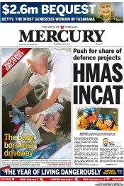 Hobart Mercury (Australia) Newspaper Front Page for 7 May 2013