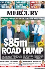 Hobart Mercury (Australia) Newspaper Front Page for 8 October 2013