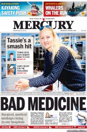 Hobart Mercury (Australia) Newspaper Front Page for 8 January 2014