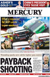 Hobart Mercury (Australia) Newspaper Front Page for 8 April 2013
