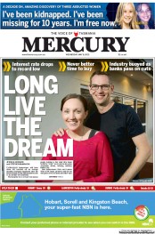 Hobart Mercury (Australia) Newspaper Front Page for 8 May 2013