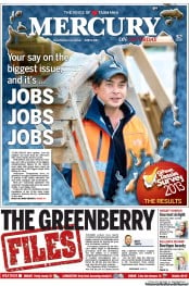 Hobart Mercury (Australia) Newspaper Front Page for 8 June 2013