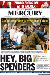 Hobart Mercury (Australia) Newspaper Front Page for 8 July 2013