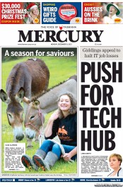 Hobart Mercury (Australia) Newspaper Front Page for 9 December 2013