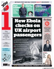 I Newspaper (UK) Newspaper Front Page for 10 October 2014