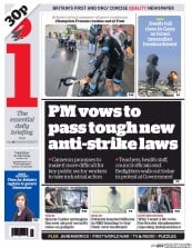 I Newspaper (UK) Newspaper Front Page for 10 July 2014