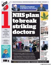 I Newspaper (UK) Newspaper Front Page for 11 February 2016