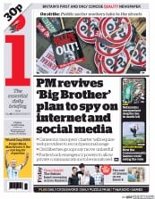 I Newspaper (UK) Newspaper Front Page for 11 July 2014