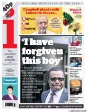 I Newspaper (UK) Newspaper Front Page for 11 August 2015