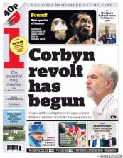 I Newspaper (UK) Newspaper Front Page for 11 September 2015