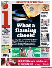 I Newspaper (UK) Newspaper Front Page for 12 October 2012