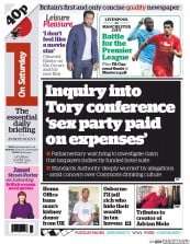 I Newspaper (UK) Newspaper Front Page for 12 April 2014