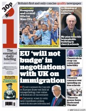 I Newspaper (UK) Newspaper Front Page for 12 May 2014