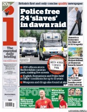 I Newspaper (UK) Newspaper Front Page for 12 September 2011