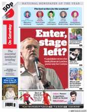 I Newspaper (UK) Newspaper Front Page for 12 September 2015