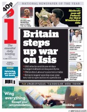 I Newspaper Newspaper Front Page (UK) for 13 July 2015
