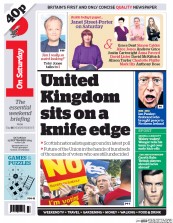 I Newspaper (UK) Newspaper Front Page for 13 September 2014