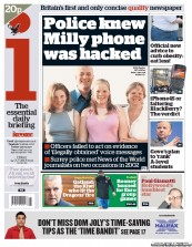 I Newspaper (UK) Newspaper Front Page for 14 October 2011