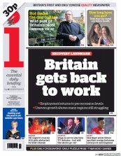 I Newspaper (UK) Newspaper Front Page for 14 October 2014