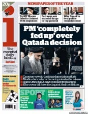 I Newspaper (UK) Newspaper Front Page for 14 November 2012