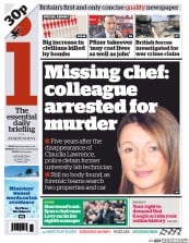 I Newspaper Newspaper Front Page (UK) for 14 May 2014