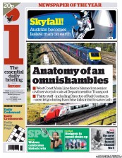 I Newspaper (UK) Newspaper Front Page for 15 October 2012