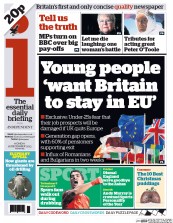 I Newspaper Newspaper Front Page (UK) for 16 December 2013