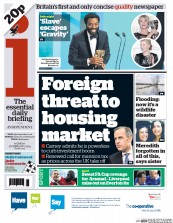 I Newspaper (UK) Newspaper Front Page for 17 February 2014