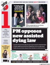 I Newspaper (UK) Newspaper Front Page for 17 July 2014