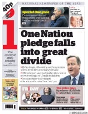 I Newspaper (UK) Newspaper Front Page for 18 December 2015