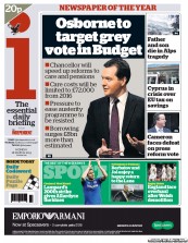 I Newspaper Newspaper Front Page (UK) for 18 March 2013