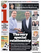 I Newspaper (UK) Newspaper Front Page for 18 June 2013