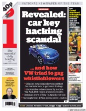 I Newspaper (UK) Newspaper Front Page for 18 August 2015
