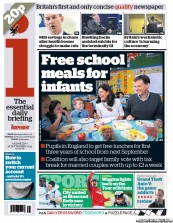 I Newspaper (UK) Newspaper Front Page for 18 September 2013